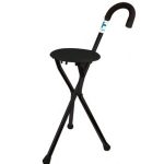 Bastón Tripie con Asiento Negro CIMMO