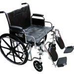 Silla de Ruedas con Brazos y Elevapiernas Desmontables Extra-Ancha de 24?