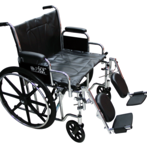 Silla de Ruedas con Brazos y Elevapiernas Desmontables Extra-Ancha de 24?
